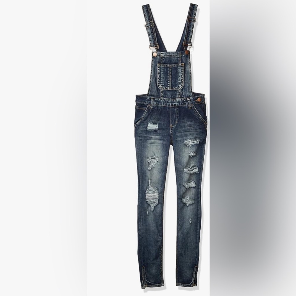 Dollhouse Blue Distressed Jeans Overalls